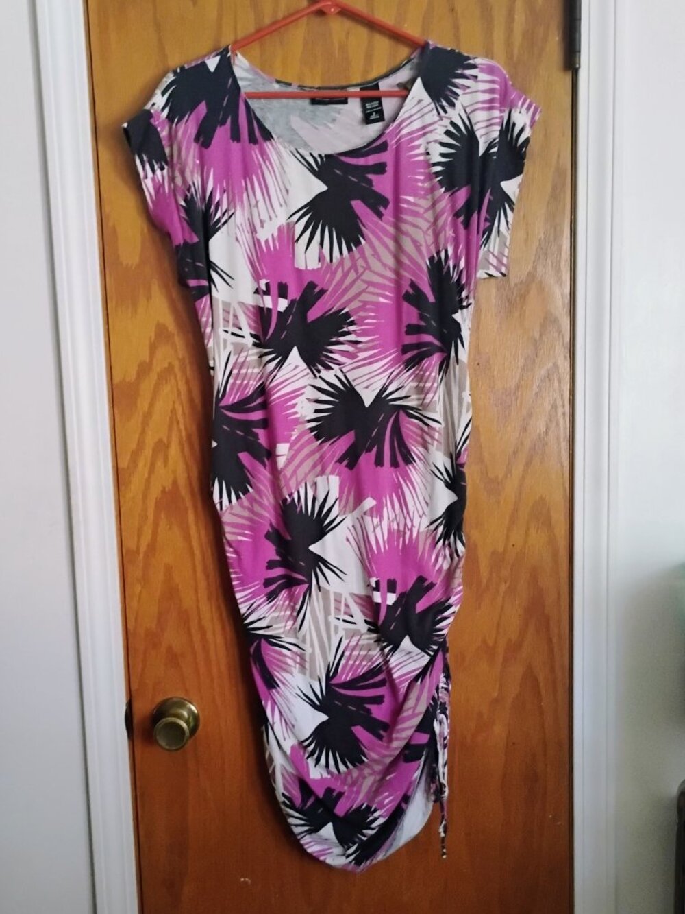 Purple Flowered Stretch Dress